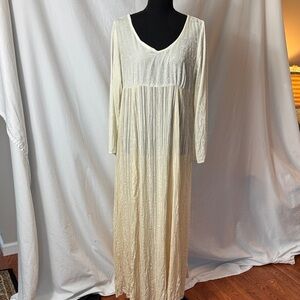 Alexander Brown Cream Long Sleeve Maxi Dress